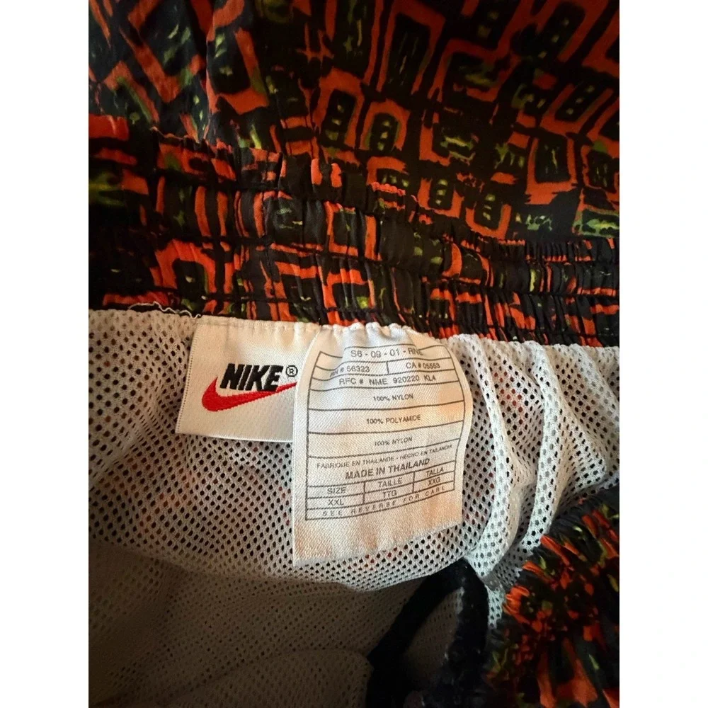 NIKE Vintage 90s Abstract Swim Trunks Liner Bathing Suit Mens XXL Crazy Print